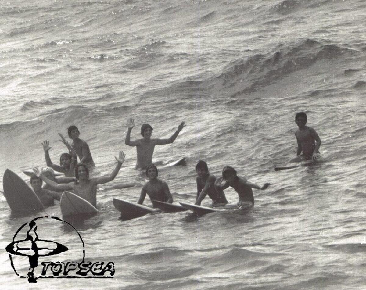 First crew of surfers in Tel Aviv