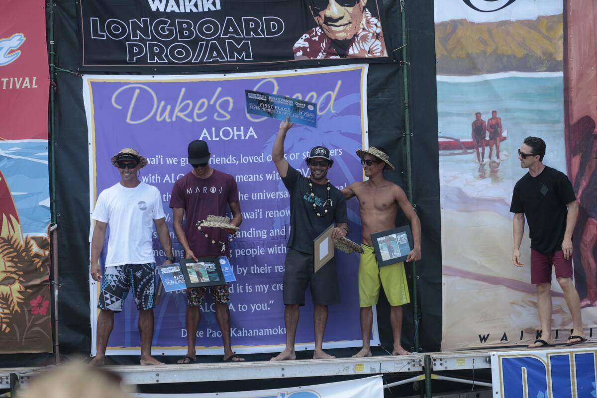 Kai Sallas wins 2015 Duke's Waikiki Kane Longboard Pro
