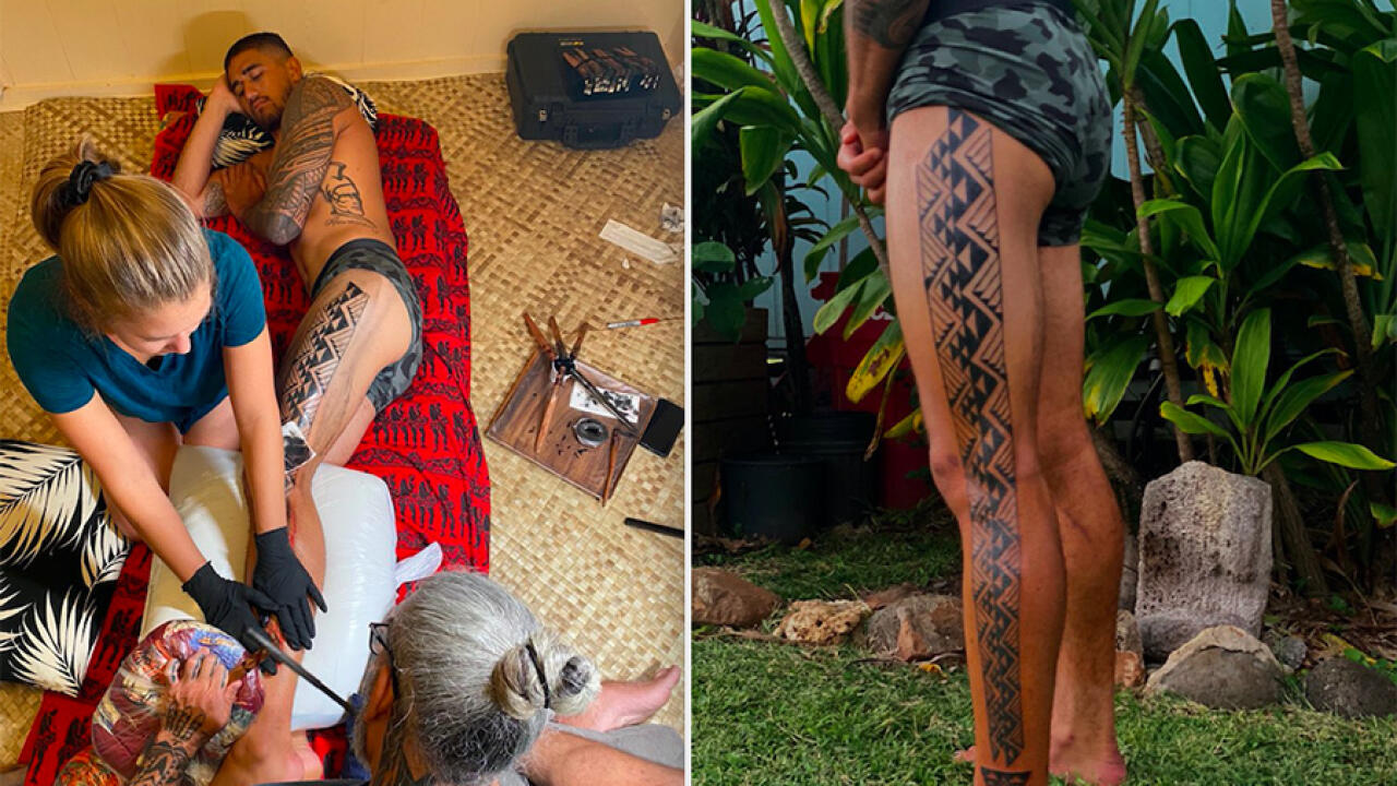 Zeke Lau Talks About Enduring 6 Painful Hours To Receive A Traditional  Hawaiian Tap Tattoo | World Surf League