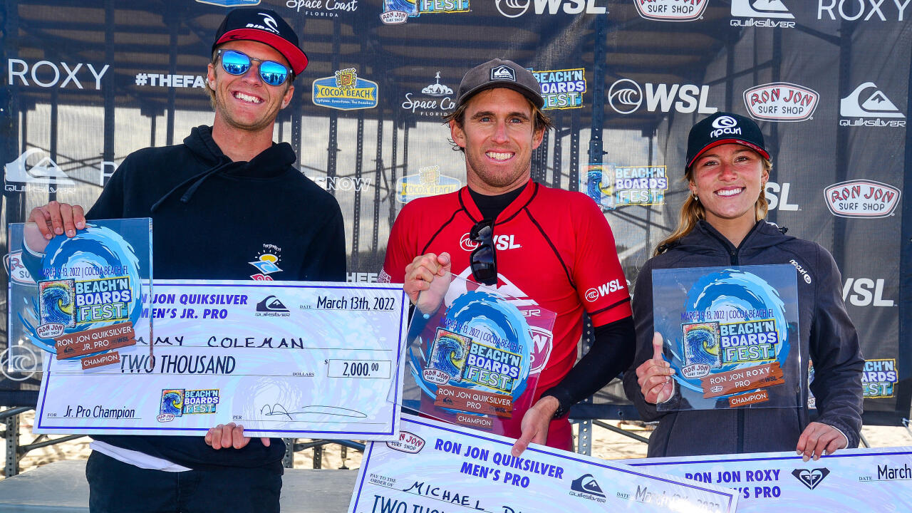 2022 Ron Jon Quiksilver and Roxy Pro Spencer, Dunphy and Coleman