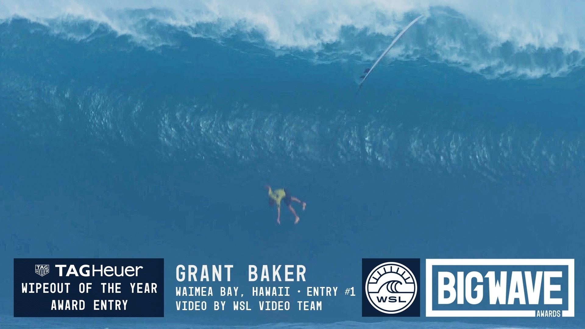 Grant Baker at Waimea Bay 1 2016 TAG Heuer Wipeout of the Year