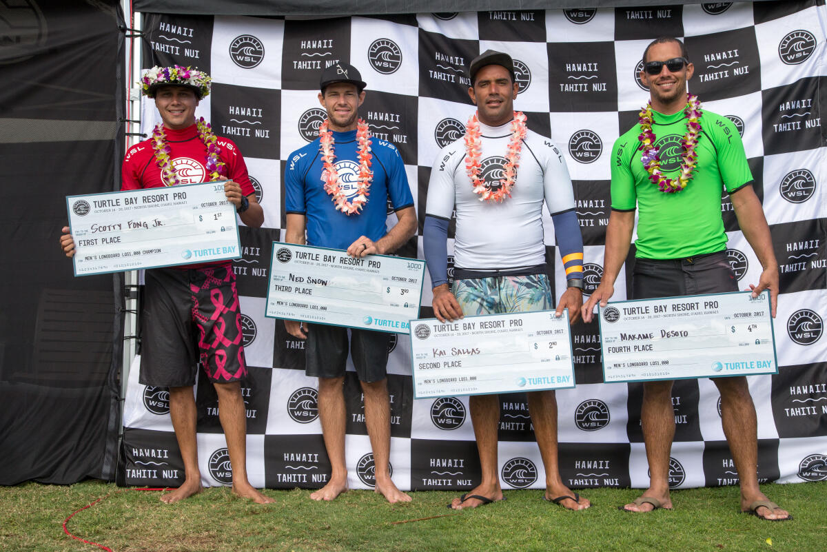 Men's Longboard Finalists at Turtle Bay Resort Pro