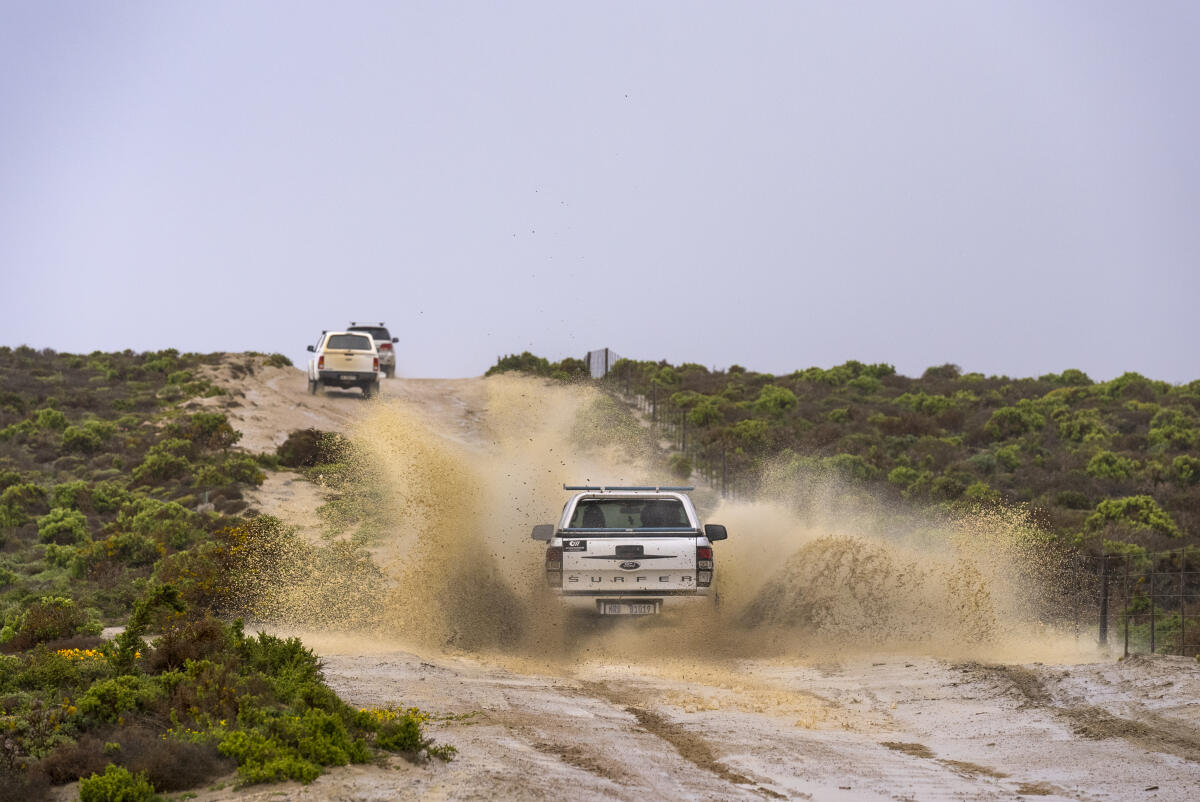 NAMAKWA CHALLENGE, HONDEKLIPBAAI, NORTHERN CAPE, SOUTH AFRICA - AUGUST 27: Driving on muddy roads on August 27th, 2021 Hondeklipbaai, Northern Cape, South Africa. (Photo by Alan van Gysen/World Surf League)