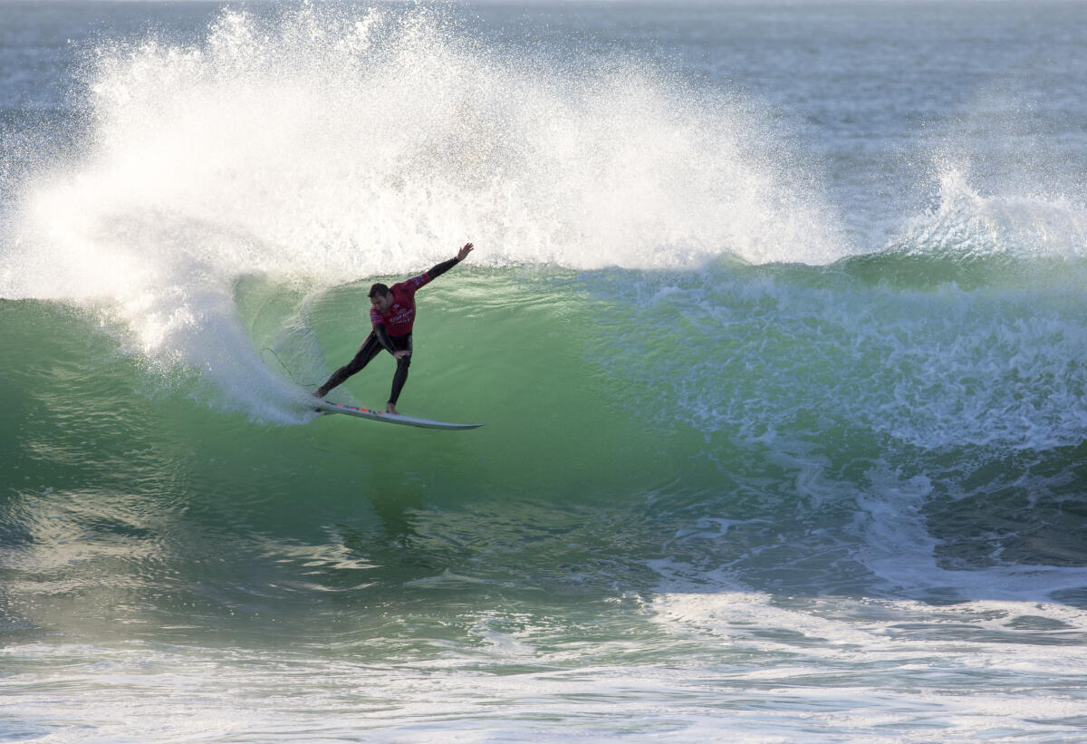 Joel Parkinson of Australia placed first in Round 1, Heat 1 and advances directly to Round Three of the Corona Open J-Bay.