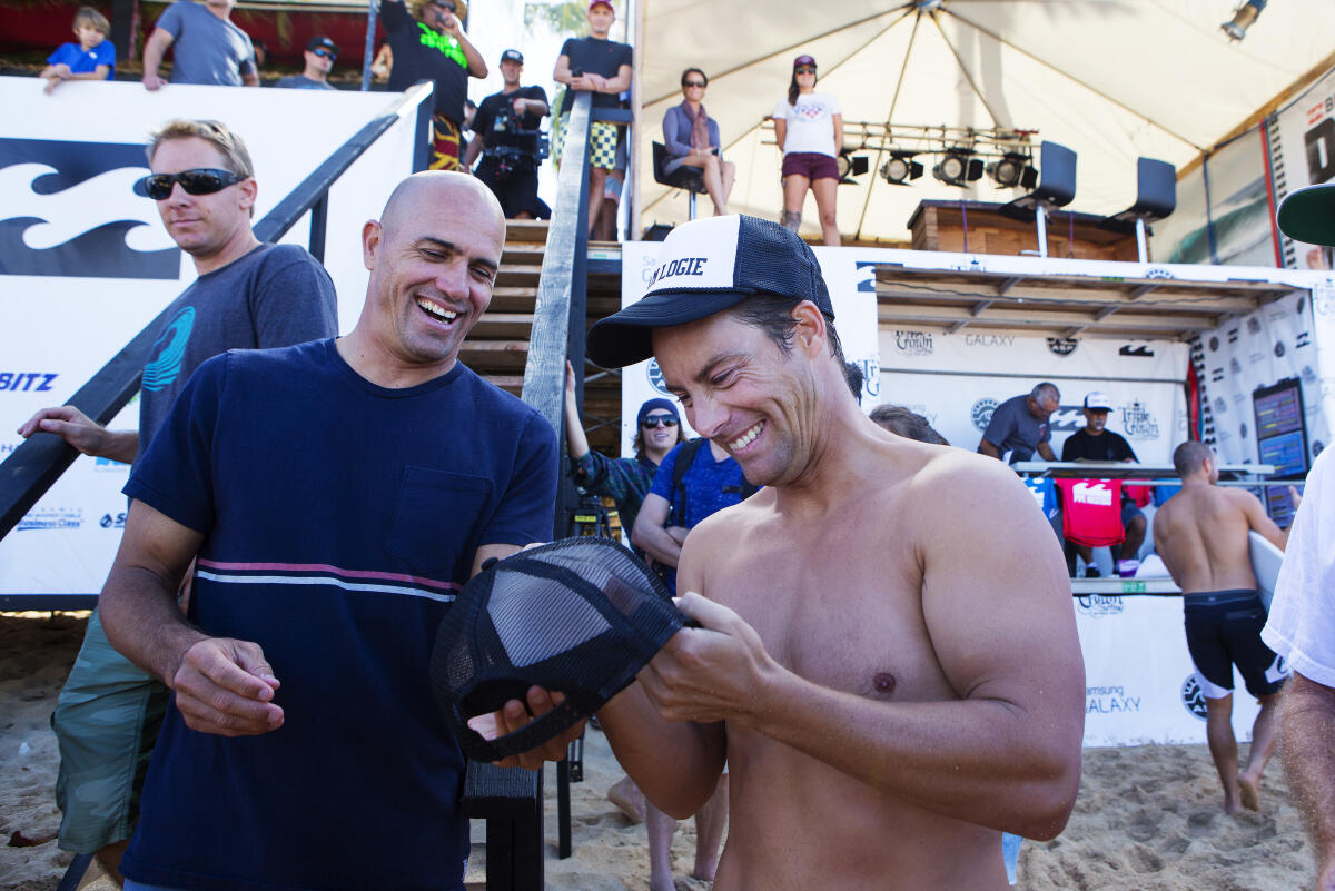 Kelly Slater and Travis Logie