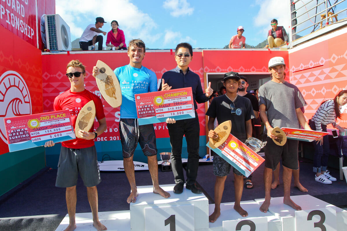 Podium on Day 3 of Taiwan Open of Surfing