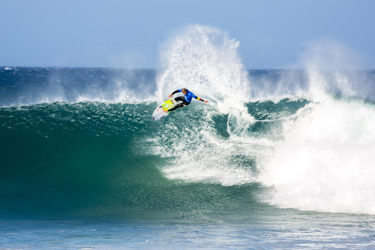 Mick Fanning of Australia advances to Round Five where he will face Rookie Joan Duru of France at the Corona Open J-Bay at  Supertubes, Jeffreys Bay, South Africa.