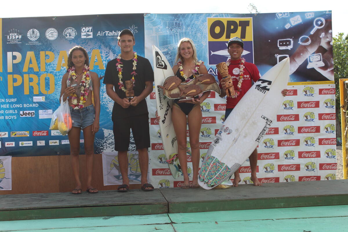 Finalists at the 2017 Papara Pro surfing series