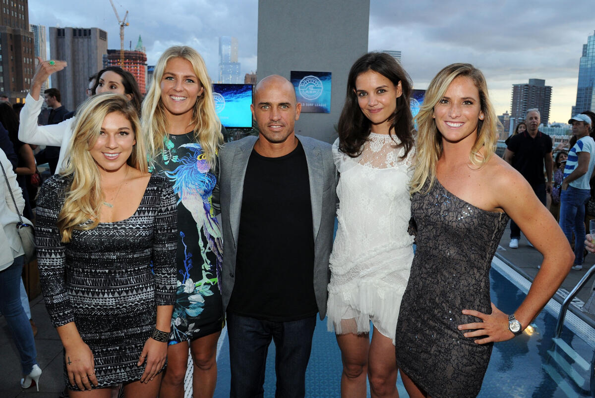 Katie Holmes Hangs with ASP Surfers