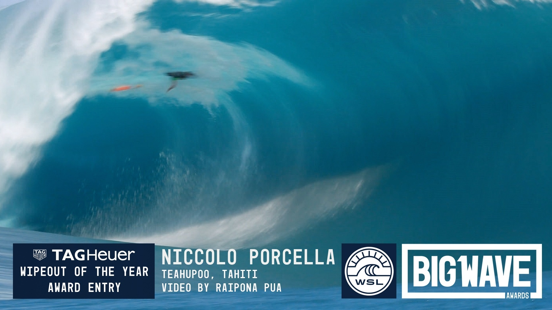 Niccolo Porcella at Teahupo o 4 2016 TAG Heuer Wipeout Entry