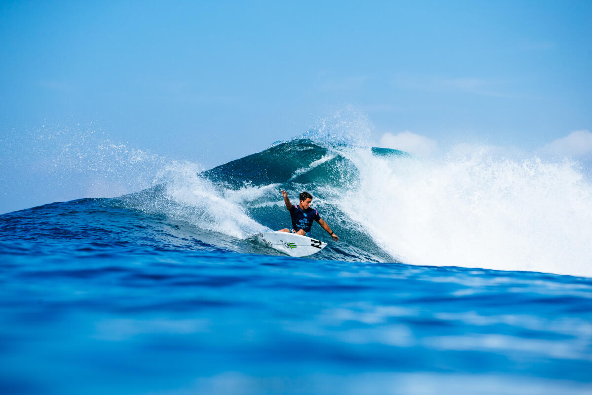 Griffin Colapinto of USA placed second in Heat 1 of the Quarterfinals at the Corona Bali Protected, 2018.