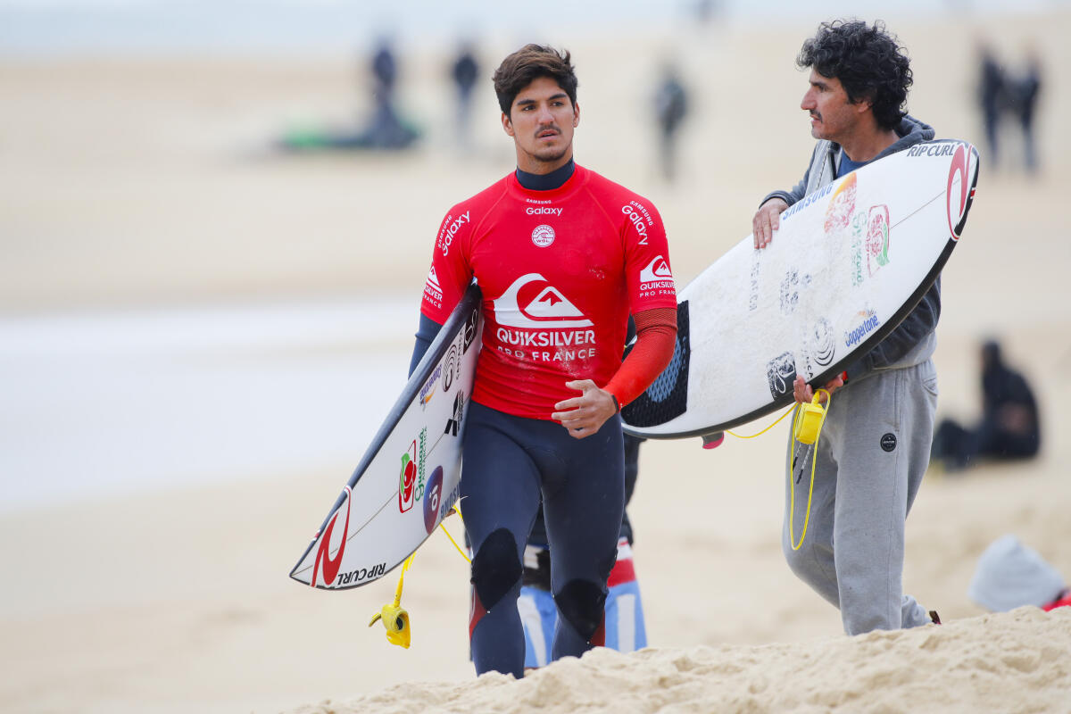 during the Semifinals of the Quiksilver Pro France.