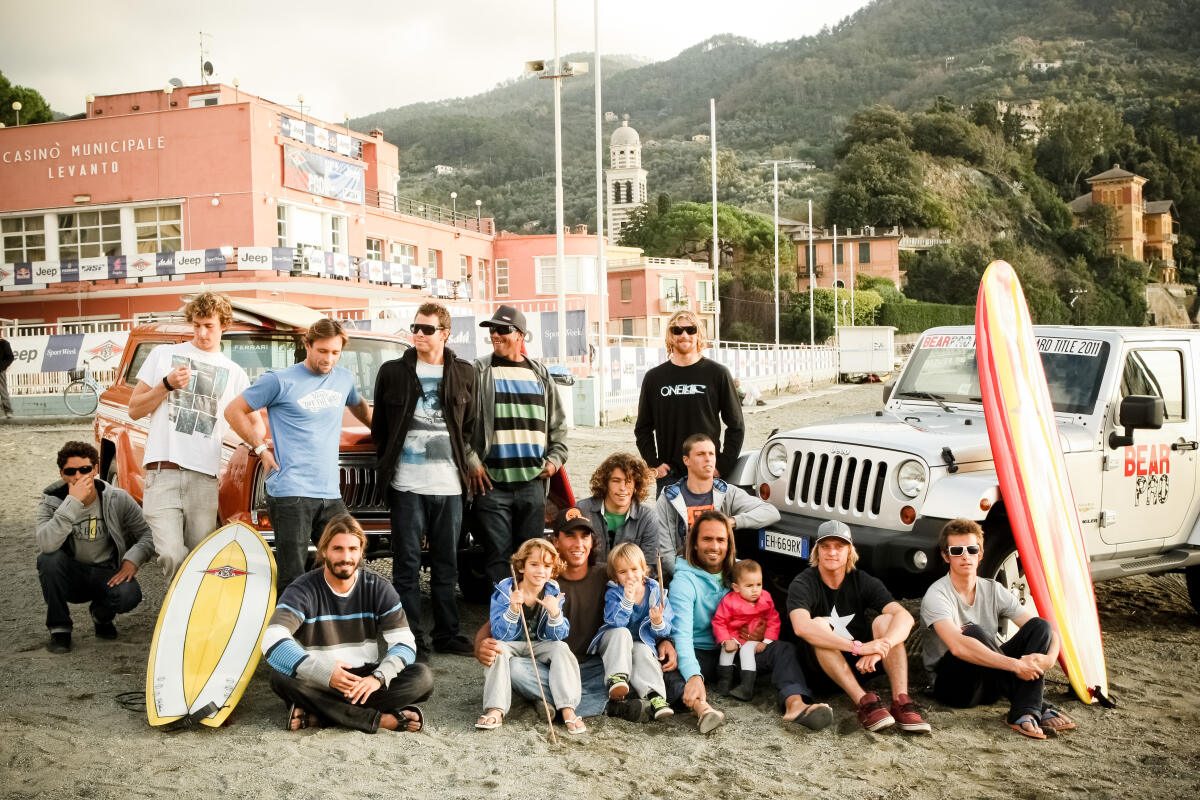 Photo of the longboard competitors on first day of the Bear Pro 2011
