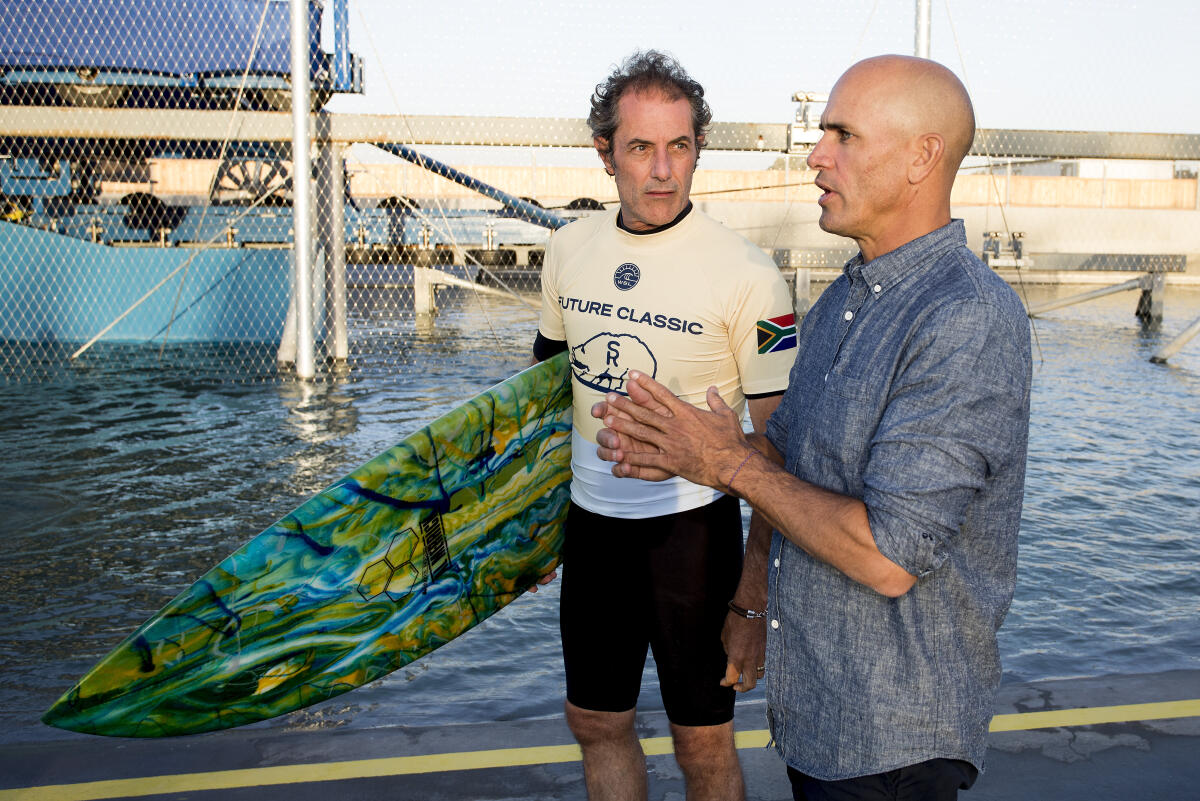 Shaun Tomson and Kelly Slater